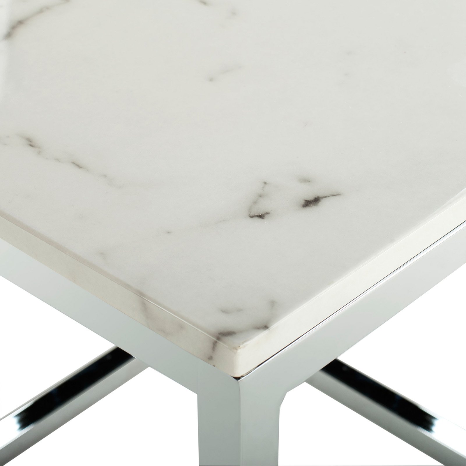 SAFAVIEH Bethany Square Modern Glam End Table, White Marble/Brass - image 3 of 11