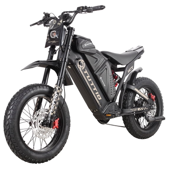 TUTTIO ICT 4000W Men's Electric Dirt Bike, 60V 25AH Teen Electric Motorcycle, Top Speed ​​49 mph, with Rear Wing and Storage Kit