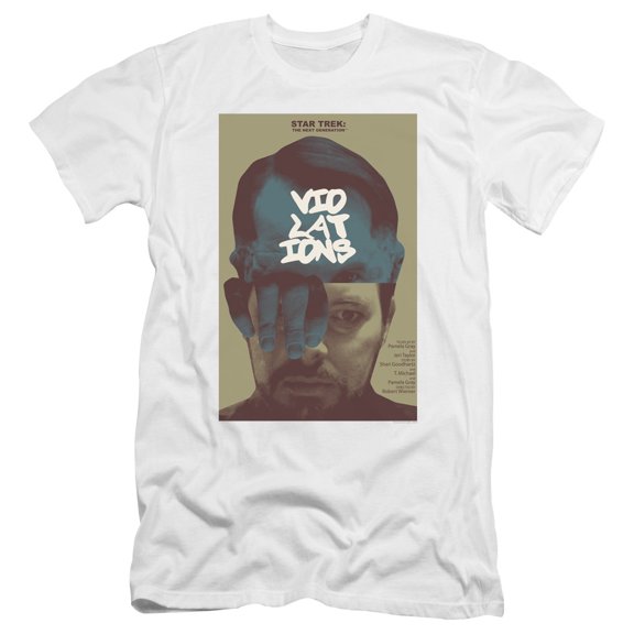 Star Trek Tng Season 5 Episode 12 Premium Canvas Adult Slim Fit 30/1 T-Shirt White