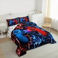 thumbnail image 3 of Manfei Blue Red Game Controller Bedding Comforter Set, Teens Gamer Gaming Twin Comforter Sets, Gradient Lightning Bedding Set Breathable Home Decor, 2pcs Reversible, 3 of 8
