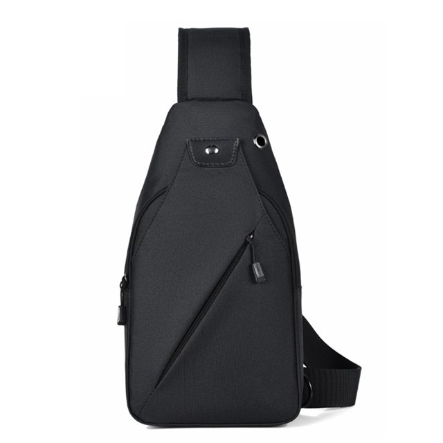 Hukapapa Bolso de pecho informal bolso cruzado de tendencia callejera bolso de hombro de tela Oxford para hombre negro