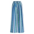 thumbnail image 6 of Mifsaly Womens Lounge Pants Colorful Striped Casual Palazzo Trousers High Waist Drawstring Elastic Waist Summer Beach Flowy Lounge Pants with Pockets Blue,XXL, 6 of 6
