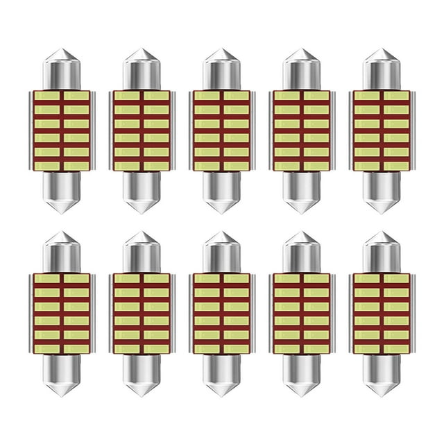 jinwen 10Pcs Car Interior Light Trunk Light Accessories Light Dome Light Bulbs 31mm