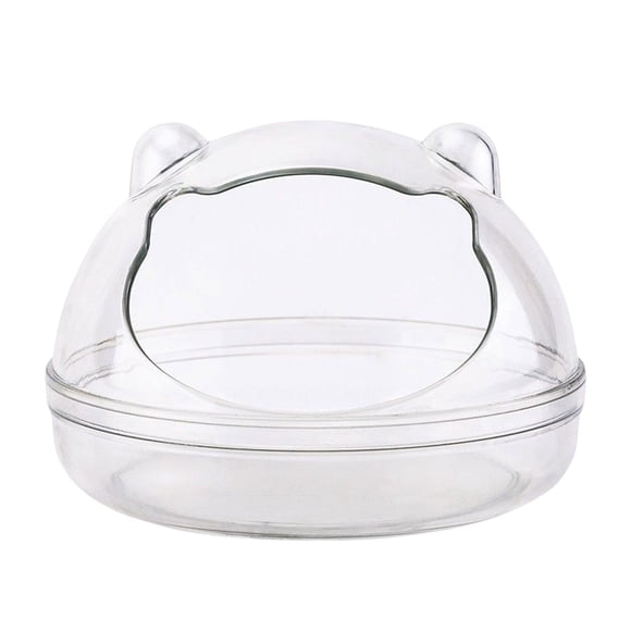 Contenedor de baño de arena para hámster, bañera transparente para baño, inodoro para hámster transparente, lavabo acrílico, casa para jaula para masc Redondo M