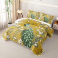 thumbnail image 3 of Erosebridal Gold Peony Peacock Twin Quilt Set,Vintage Bird Twin Coverlet Set For Girls,2 Pieces, 3 of 7
