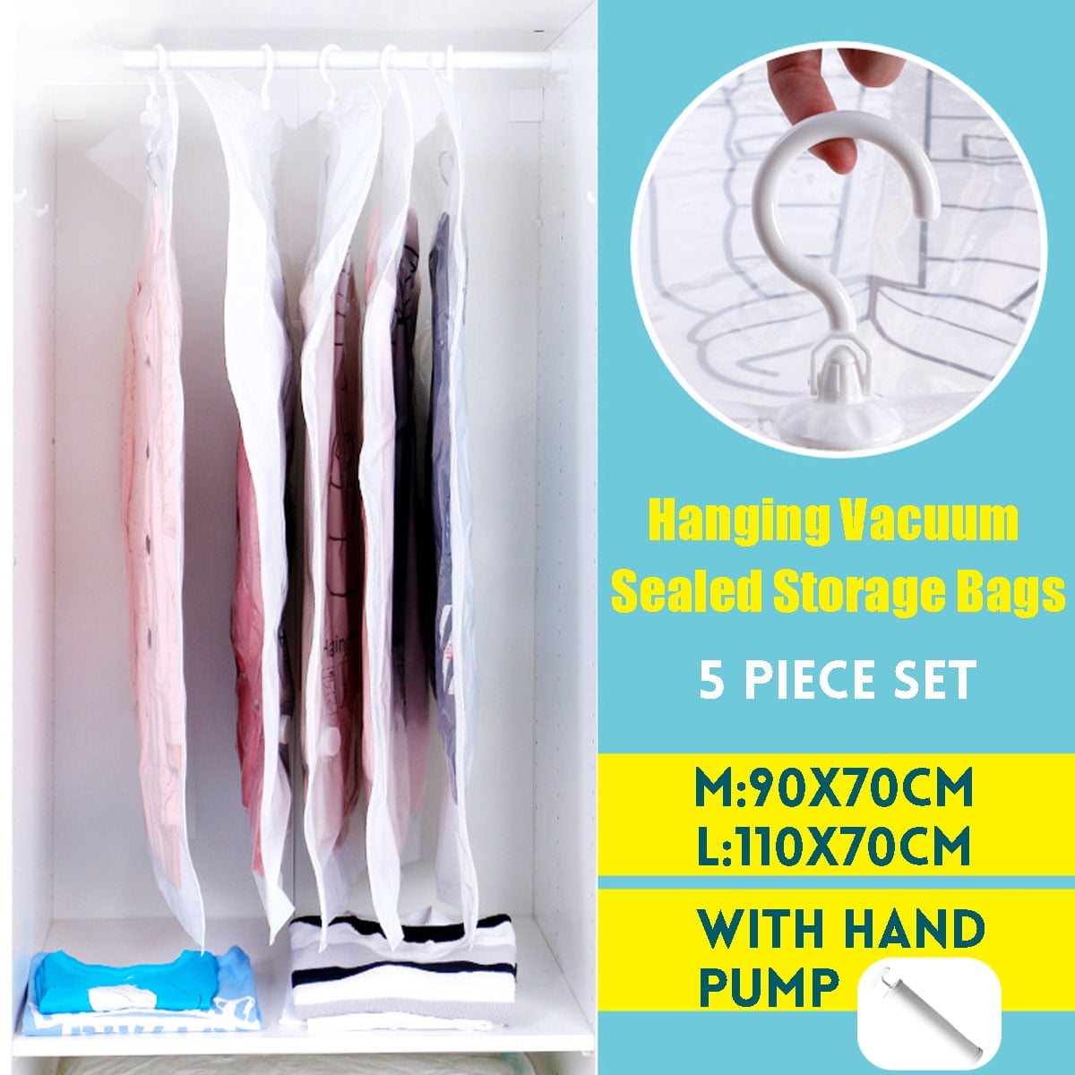 vacuum compressed storage bags & pump