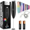thumbnail image 1 of Zulay Kitchen Powerful Milk Frother Wand - Handheld Milk Frother Electric Whisk - Durable Milk Foamer & Mini Blender - Electric Mixer Coffee Frother for Frappe, Matcha - Black, 1 of 2