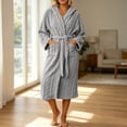 thumbnail image 2 of AnuYalue Womens Plush Fleece Robe Soft Cozy Long Bathrobe Warm Housecoat with Pockets Winter Long Sleeve Nightgown, 2 of 9