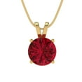 thumbnail image 5 of 2.5 ct Brilliant Round Cut Solitaire Simulated Pink Tourmaline 14k Yellow Gold Pendant with 16" Chain, 5 of 6