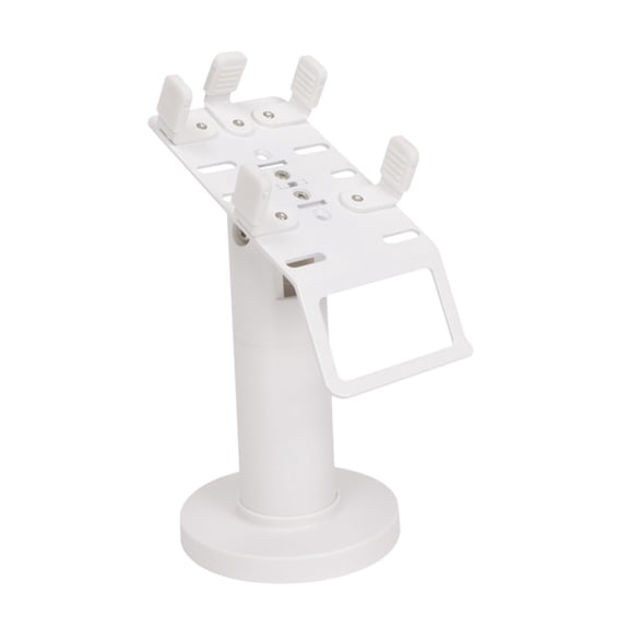 colcolo Credit Card Machine Stand Credit Card Terminal Stand Retail Store Adjustable Desk Swivel & Tilt Fully Wrap Pos Machine Stand White