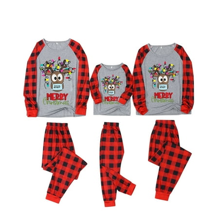 

Clothes For Women Man Dad Christmas Letter Printed Top+Printed Pants Xmas Family Clothes Pajamas