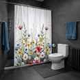 thumbnail image 5 of Sahpxhe Shower Curtain Watercolor Wildflower Shower Curtain Liner,Waterproof Bathroom Decoration and Separation with 12 Hooks for Shower,47.2X70.9in,Multicolor-A, 5 of 6