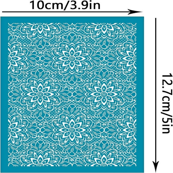 1 pc Clay Stencils Lace Flower Pattern Non-Adhesive Silk Screen Printing Stencil Reusable Flower Mesh Stencils Transfer Washable Stencils for Polymer Clay Jewelry Earring Making - 5x4 Inch
