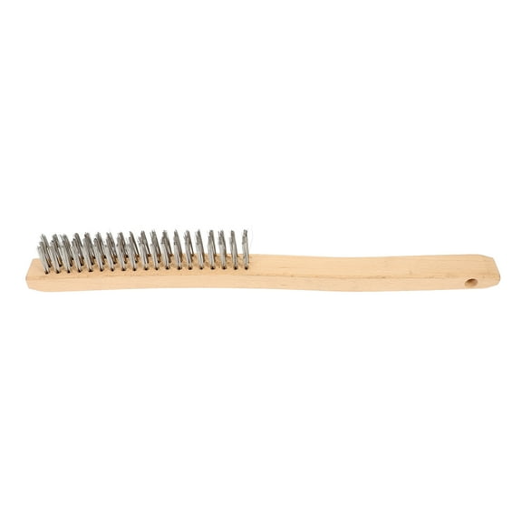 NICEXMAS Nicexmas Metal Brush, Stainless Steel, Wooden Grip, Efficient Rust and Paint Removal, Portable