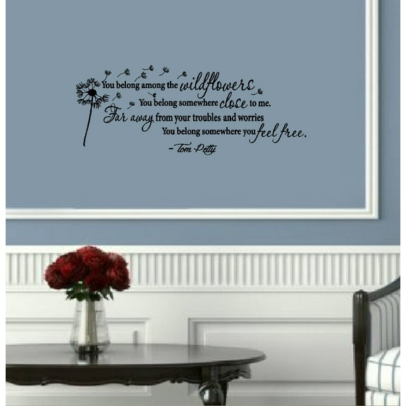 Decal ~ You Belong among the Windflowers TP Lyrics Wall Decal 13" x 32"