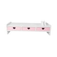thumbnail image 3 of SUTENGDA Monitor Stand Riser Computer Heightened Shelf Desktop Organizer Desk Riser Space 3 Pink Drawer, 3 of 9