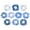 Blue, variant on Zhengup 10-Piece Plaid Polka Dot Solid Colorful Scrunchies for Women Girls, No Damage Elastic Hair Ties, Bulk Ponytail Holder Hair Bands, Fashion Rubber Band Hair Accessories for Thin Thick Hair(Blue)