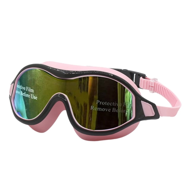 Ohufall Large Frame Adult Swim Goggles With Pc Lenses Anti Fog Silicone For Training
