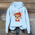 thumbnail image 3 of Fiaer Christmas Hoodie for Women Cute Reindeer Graphic Hooded Sweatshirts Long Sleeve Plus Size Fashion Comfort Tops Light Blue M, 3 of 4