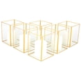 thumbnail image 3 of Koyal Wholesale Gold Geometric Hurricane Candle Holder Set of 6 for Wedding Centerpiece, Home Decor, Patio Decor, 3 of 5