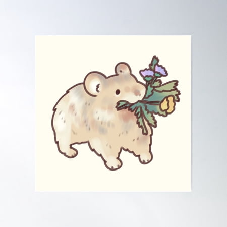 Pika Illustration Poster Wall Art, Modern Wall Decor For Living Room Bedroom, 24x24 UNFRAMED