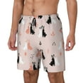 thumbnail image 2 of Haiem White And Black Rabbit Mens Swim Trunks with Compression Liner 2 in 1 Swimming Shorts Stretch Swimwear Quick Dry,Board Shorts-3X-Large, 2 of 9