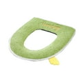 thumbnail image 2 of Plush Toilet Seat Cover, Soft Flannel Warm Toilet Seat Lid Cover with Zipper, Easy Clean Bathroom Mat for Home Winter Comfort(Green), 2 of 4