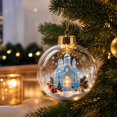 thumbnail image 5 of Qwtwty Glowing Christmas Tree Decorations Story Ornament, Light-Up Shatterproof Clear Christmas Themed Hanging Ball Decoration with Warm LED Light, 5 of 7
