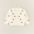 thumbnail image 2 of VNKIDY Girls Sweaters Baby Girls Boys Knitted Sweatshirt Blouse Pullover Warm Crewneck Long Sleeve Buttoned With Heart Embroidered Tops Casual Knitwear, 2 of 3
