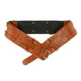 thumbnail image 2 of Classic PU Leather Waist Belt Costume with Metal Buckle Medieval Knight Belt for Gürtel Gelb, 2 of 8