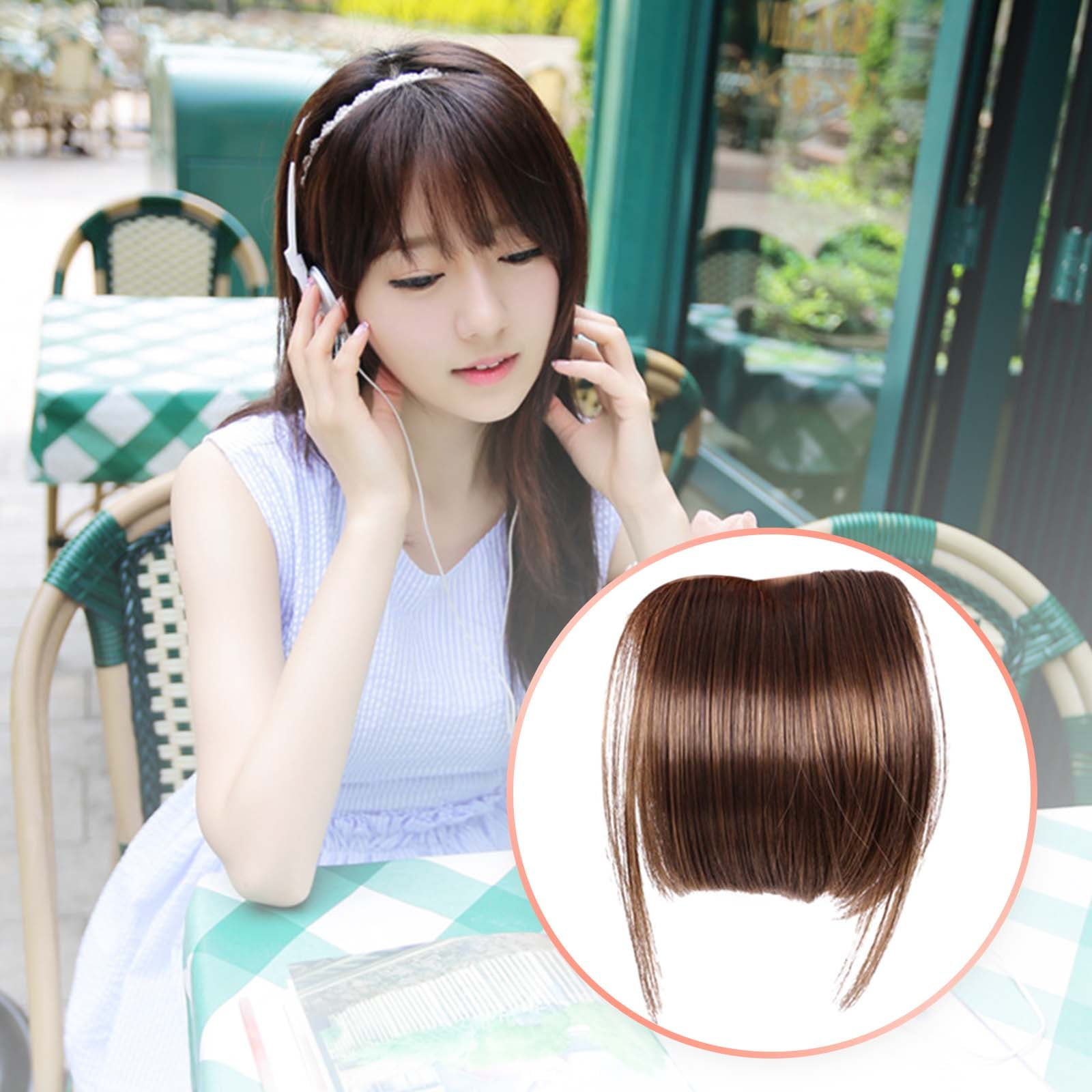 Wentin Clip In Bangs-Real Human Hair Wispy Bangs Clip On Hair