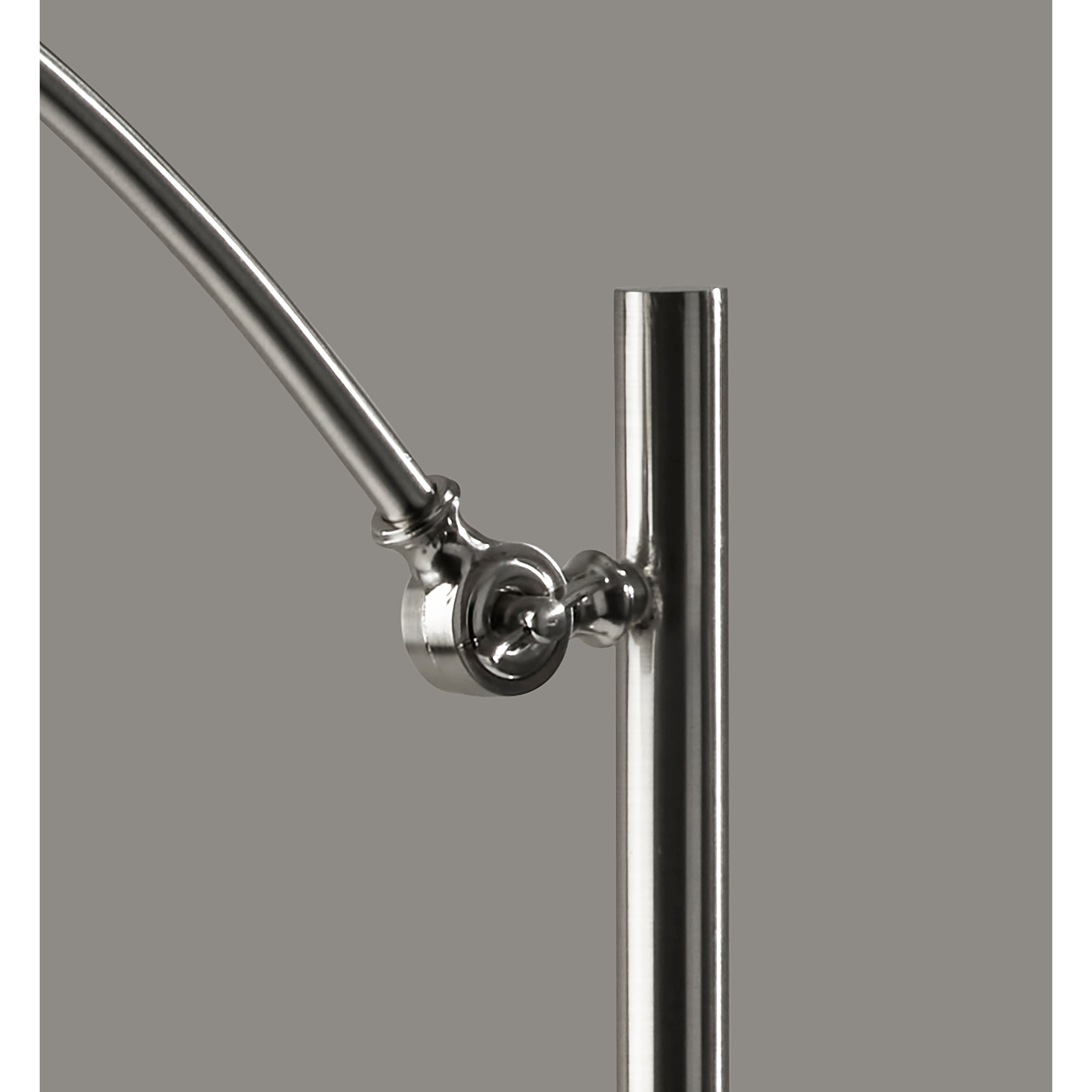 Adesso York Floor Lamp, Antique Bronze, Beige Textured Fabric Shade