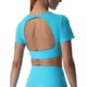 thumbnail image 1 of Aoxjox Tops cortos de manga corta para mujer Clarissa Hollow Back entrenamiento Crop camiseta Top, 1 of 4