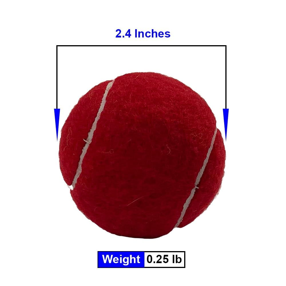 Amber Fight Gear Tennis-Ball Size Cricket Ball Durable Felt-Covered Red Ball with Solid Core for Long-Lasting Pressure-Resistant Play, Set of 12
