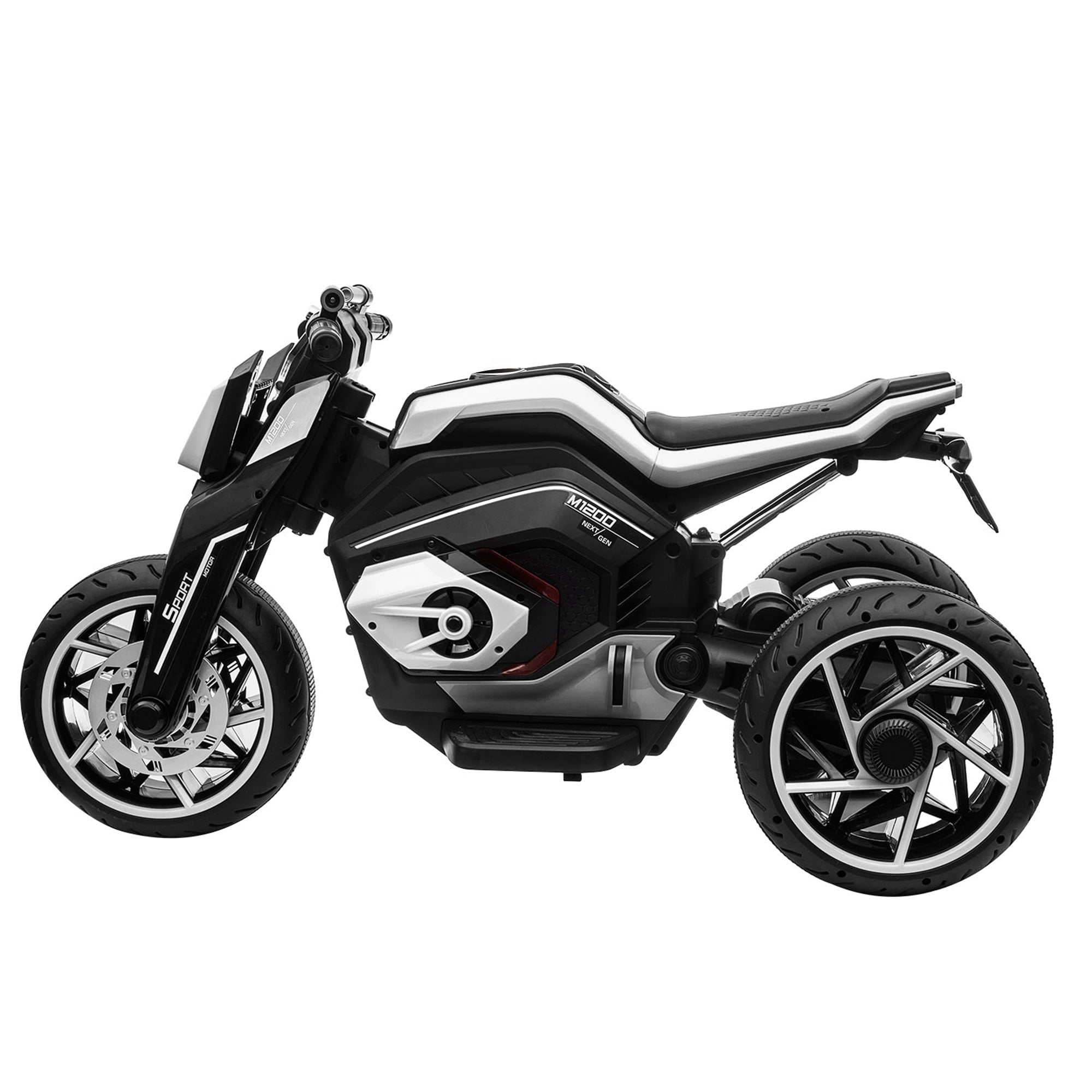 Kepooman 12V Kids Ride on Car, Three-wheeled Ride on Battery Powered Motorcycle for Kids, White