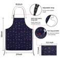 thumbnail image 3 of Dark Blue Star Moon Sun Planet Rocket Apron-Garden Aprons for Women with Pockets-Cotton Linen Waterproof Kitchen Cooking Gardening Aprons Adjustable for Kitchen,Cooking,BBQ and Salon 33x27 Inch, 3 of 7