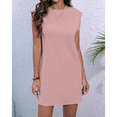 thumbnail image 4 of Robe T-Shirt Courte d'Été pour Femme à Manches Cap, Col Rond, Décontractée, Ample, Basique, Mini, Rose, P, 4 of 7