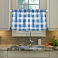 thumbnail image 2 of Yayeee Kitchen Curtains Tier Pair Light Filtering 27"x24" Rod Pocket Short Cafe Window Panel, Blue Plain, 2 of 7