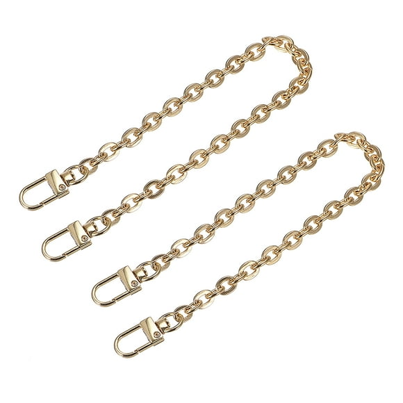 Unique Bargains 8'x0.28' Purse Chain Strap, 2Pack Purse Handle Shoulder Bags Replacement Strap, Gold