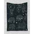 thumbnail image 1 of Blue and White Tapestry, Constellation Deer Bison Elephant Rhinoceros Crab Elephant Octopus, Wall Hanging for Bedroom Living Room Dorm Decor, 40W X 60L Inches, Dark Blue and White, by Ambesonne, 1 of 2