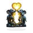 thumbnail image 1 of 2d pareja decoración amor corazón elefantes señales adornamiento amigo regalo de decoración acrílica plana adorno de mesa para estante, 1 of 8