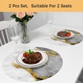thumbnail image 5 of Gray Gold Marble Round 15 Inch Placemats Set of 2, Modern Abstract Marble Crack Texture HeatResistant Non Slip Place Mats for Dining Table, Wipeable Braided Kitchen Table Mats for Housewarming, 5 of 9