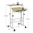 thumbnail image 2 of Gymax Mobile Stand up Desk Adjustable Computer Desk Tilting Workstation Natural, 2 of 10