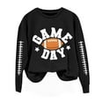 thumbnail image 5 of Game Day Sweatshirt for Women Long Sleeve Football Shirts Crewneck Graphic Pullover Tops Cute Mom Cheers Sweater 2025 Black S, 5 of 5