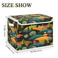 thumbnail image 3 of Storage Box With Lid 16.5x12.6x11.8In Foldable Stacked Household Storage Box Cute Christmas House, 3 of 7