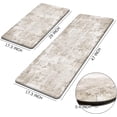 thumbnail image 2 of Kitchen Rugs Set of 2 Kitchen Floor Mats Cushioned Anti Fatigue Beige Kitchen Rugs Non Slip Waterproof Abstract Kitchen Runner Rug Comfort Memory Foam Kitchen Mat for Front of Sink,Laundry Room, 2 of 6