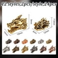 thumbnail image 2 of 24pcs Dragon Head Spacer Beads 2 Styles Dragon Spacer Tibetan Style Beads Good Luck Charms Alloy Spacer Beads for DIY Bracelet Necklace Earrings Jewelry Making Craft Supplies Colorful, 2 of 7
