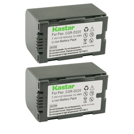 Image of Kastar 2-Pack CGR-D16 Battery Replacement for Panasonic NV-DS11 NV-DS11EN NV-DS11ENA NV-DS11ENC NV-DS12 NV-DS12B NV-DS15 NV-DS20 NV-DS25 NV-DS27 NV-DS28 NV-DS29 NV-DS30 NV-DS33 Camera