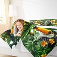 thumbnail image 4 of jejeloiu Tropical Bird Animal Queen Comforter Set,Green Botanical Monstera Leaf Bedding Comforter Set For Teens Reversible 3-Piece, 4 of 8