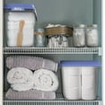 thumbnail image 3 of Hefty 6 Pack 32 Quart Hi-Rise Stackable Plastic Storage Bin with Lid, Blue, 3 of 6